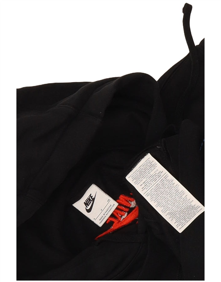 Felpa con cappuccio grafica Nike da uomo piccola in cotone nero