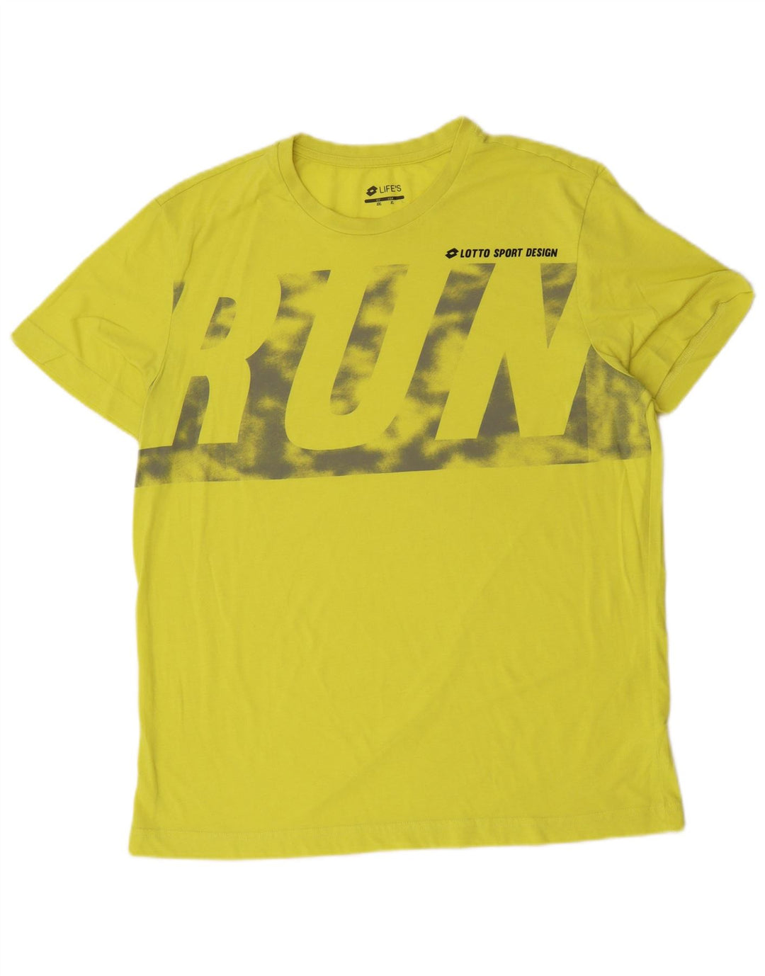 LOTTO T-shirt grafica da uomo Life's Top XL in cotone giallo