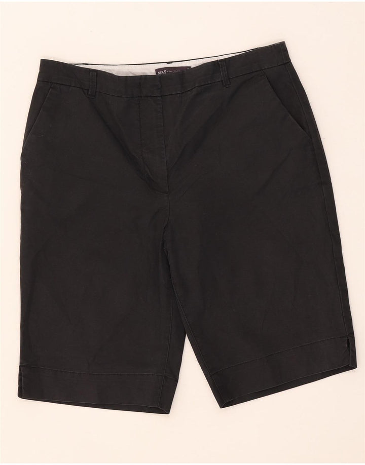 Pantaloncini chino da donna Marks & Spencer UK 12 medi W32 cotone nero