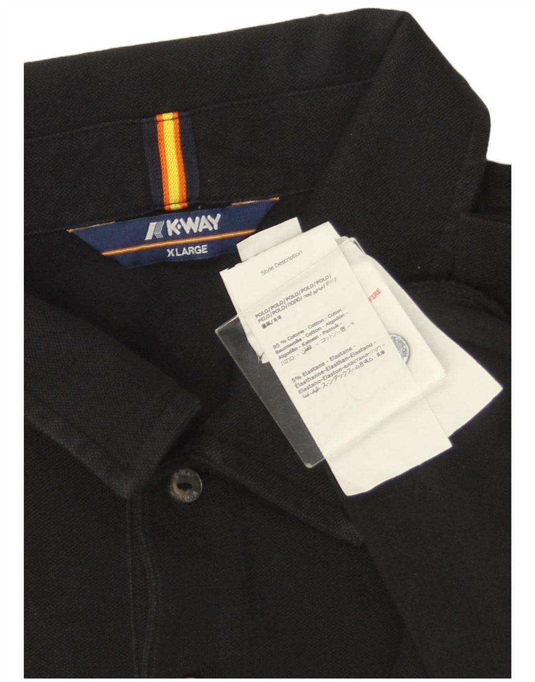 Polo K-WAY da uomo XL in cotone nero