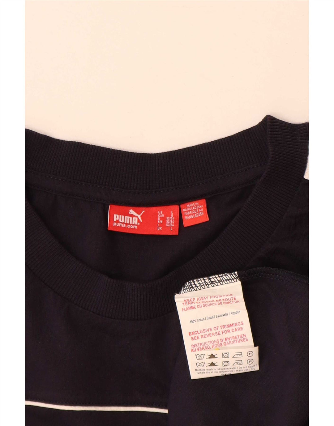 T-shirt da uomo Puma Top Large in cotone color block blu navy