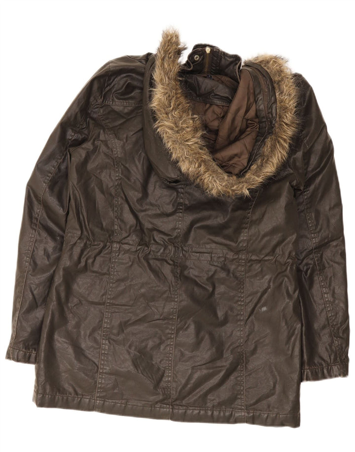 Giacca da donna in cotone cerato con cappuccio Marks & Spencer UK 8 Small Khaki