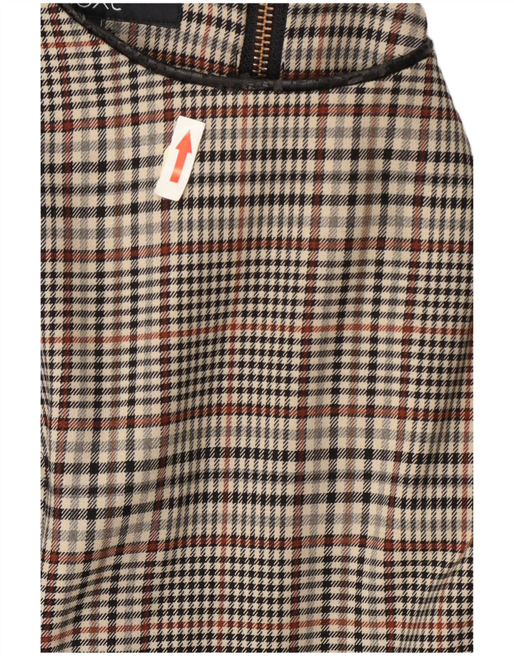 Abito da donna a trapezio senza maniche UK 14 Pied de poule grigio medio