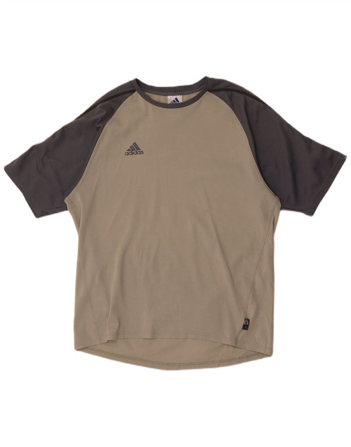 T-shirt Adidas da uomo Top Large in poliestere color block grigio