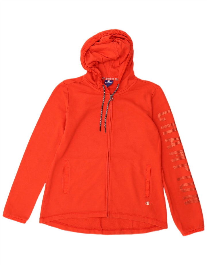 Maglione con cappuccio e zip grafica da donna Champion UK 14 rosso medio