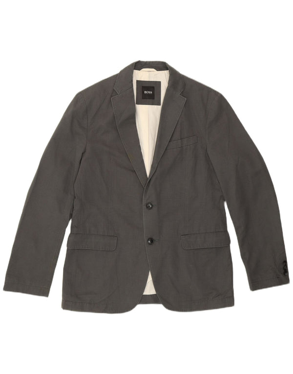 Giacca blazer da uomo a 2 bottoni Hugo Boss EU 48 cotone grigio medio