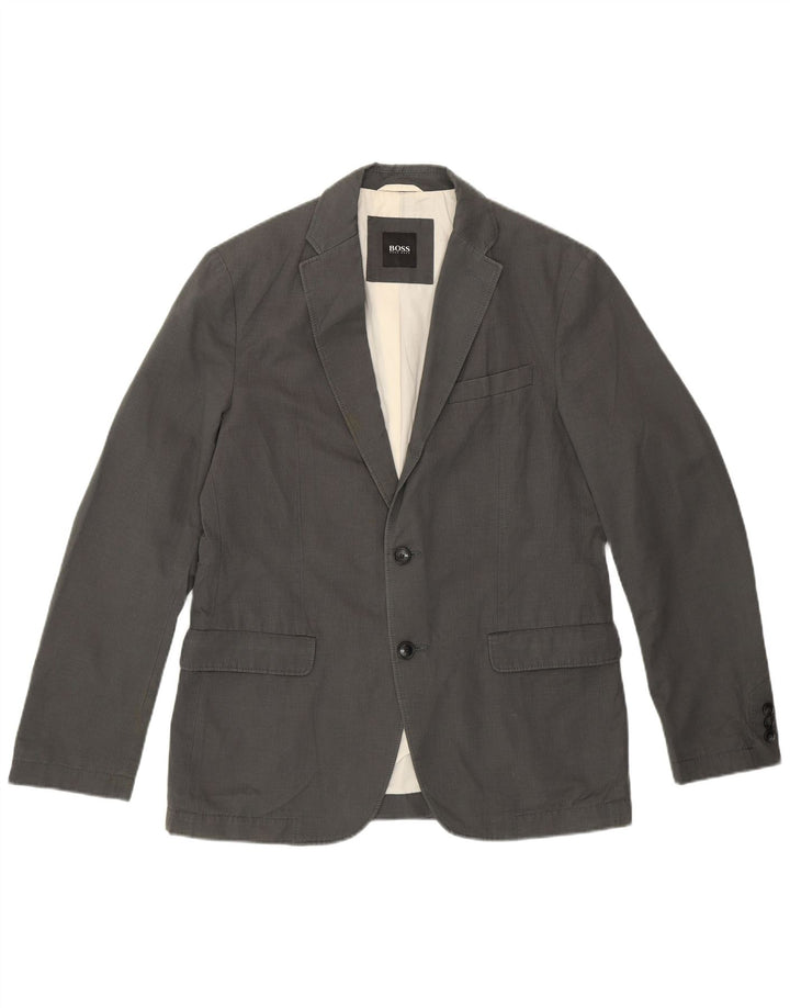 Giacca blazer da uomo a 2 bottoni Hugo Boss EU 48 cotone grigio medio