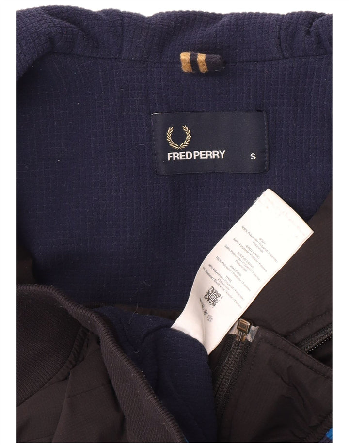 Bomber con cappuccio da uomo Fred Perry UK 36 Small Nero Poliammide