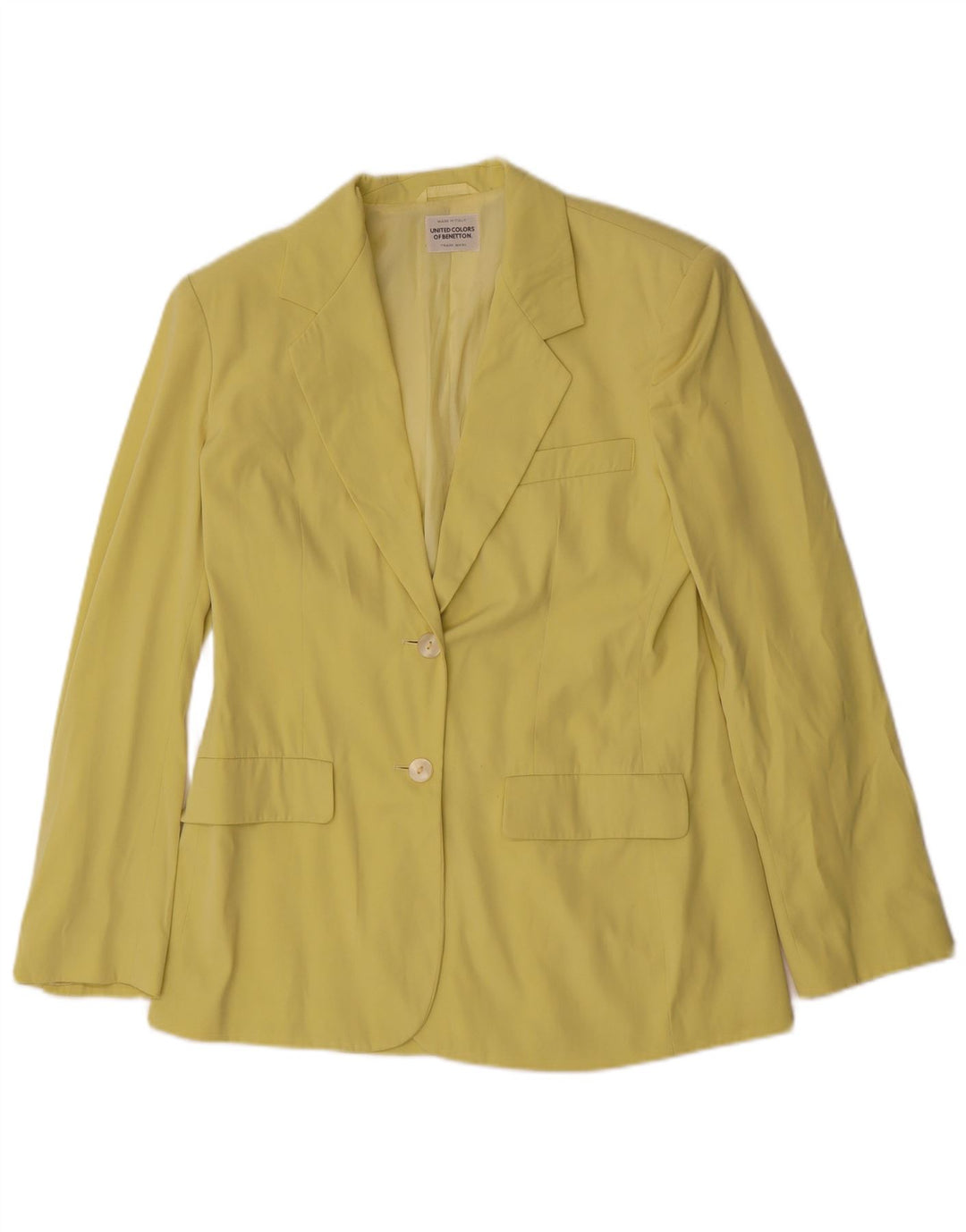 Giacca Blazer a 2 Bottoni da Donna Benetton IT 44 Verde Medio Poliestere