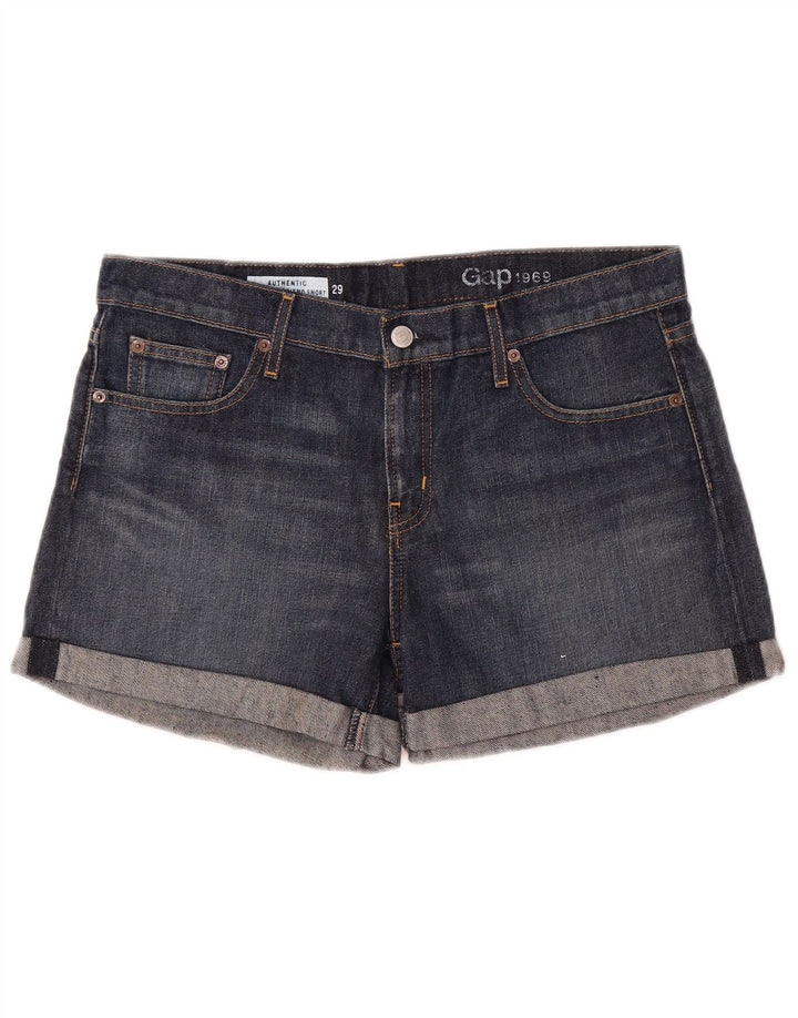 Pantaloncini di jeans da donna Gap UK 12 medi W32 cotone blu