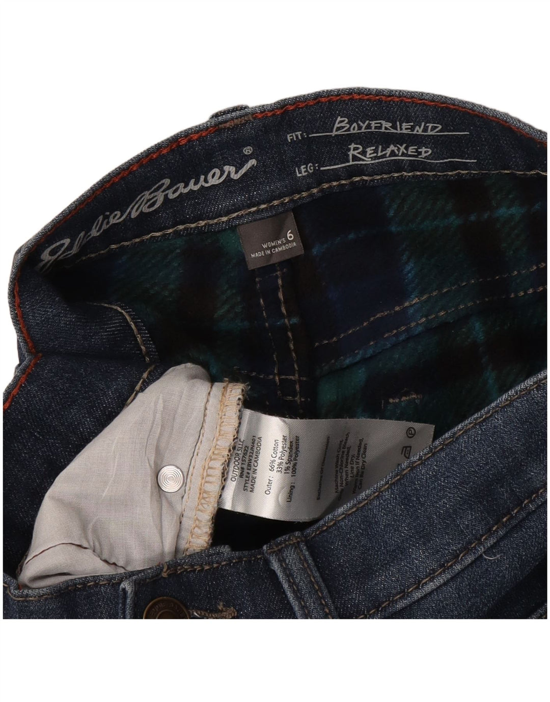 Eddie Bauer Jeans Boyfriend Slim da donna US 6 Medi W30 L30 Blu