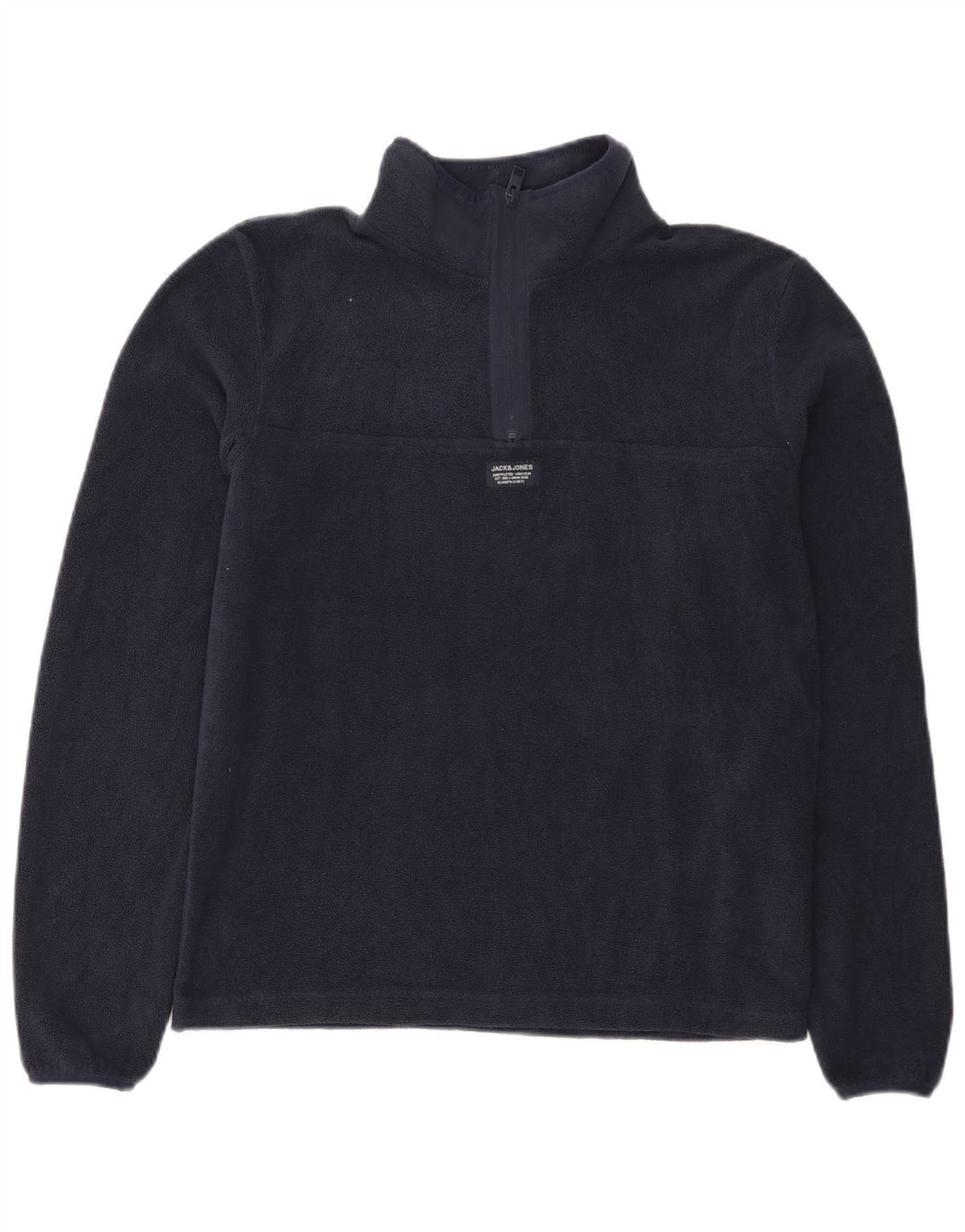 Maglione in pile da uomo Jack & Jones con zip e collo piccolo in poliestere blu navy