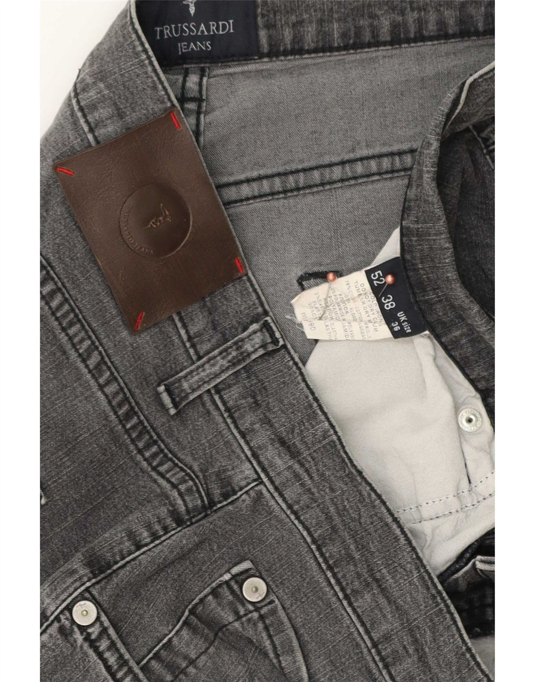 Jeans Straight Uomo Trussardi W36 L34 Cotone Grigio