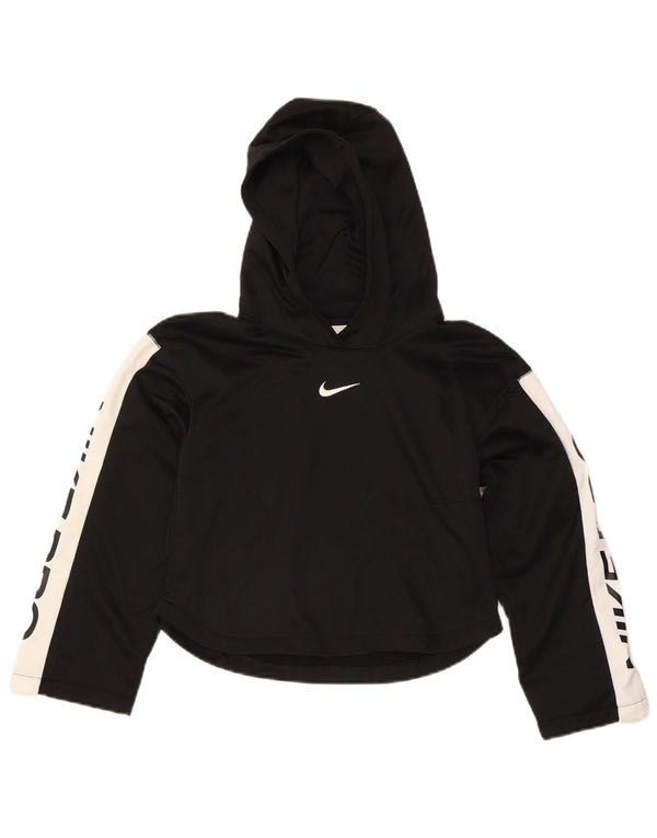 Felpa con cappuccio corta Nike per ragazze, 12-13 anni, grande, colore nero