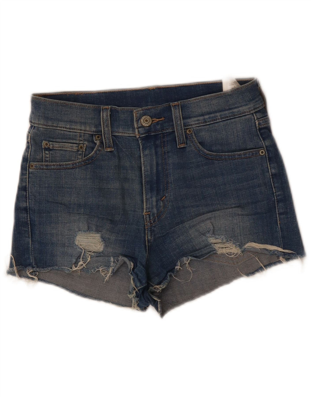 LEVI'S Pantaloncini di jeans invecchiati 501 da donna W24 XS Blu Cotone