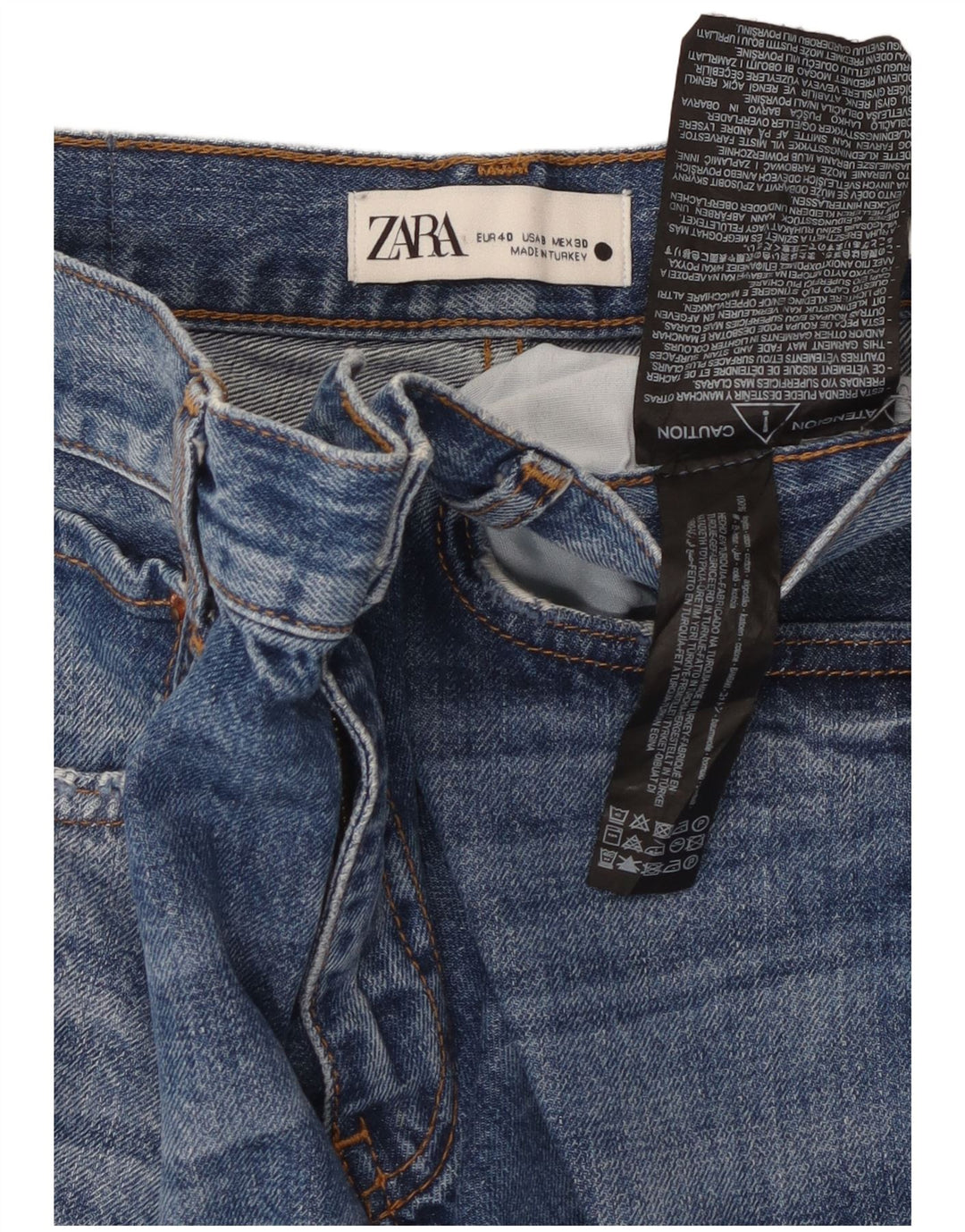 Jeans dritti da donna Zara EU 40 medio W30 L30 cotone blu