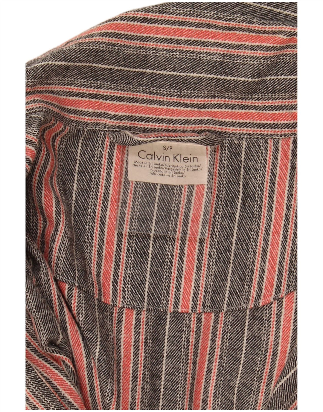 CALVIN KLEIN Camicia ampia da uomo piccola in cotone a righe grigie
