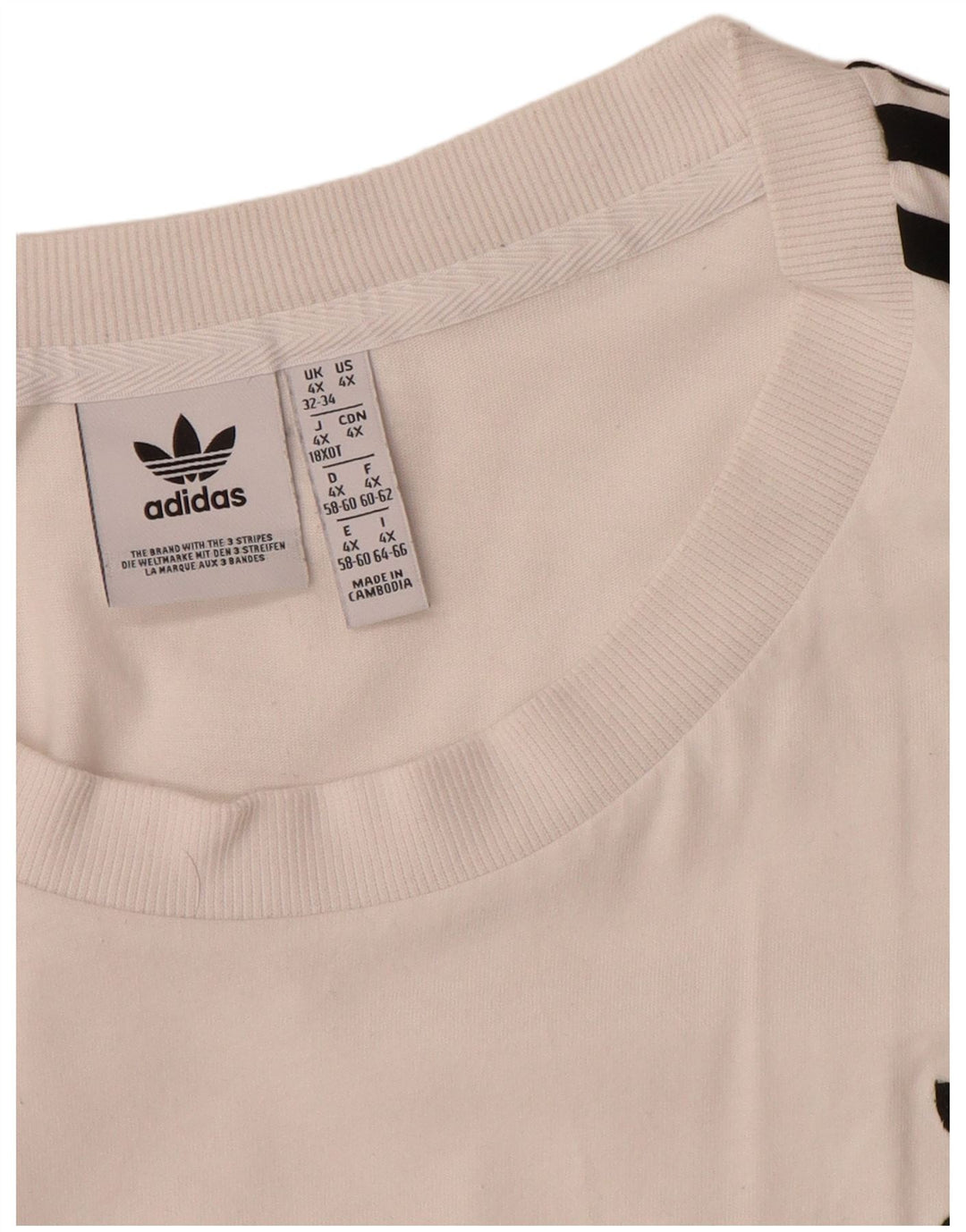 Maglietta ADIDAS da donna Top UK 32/34 4XL cotone bianco