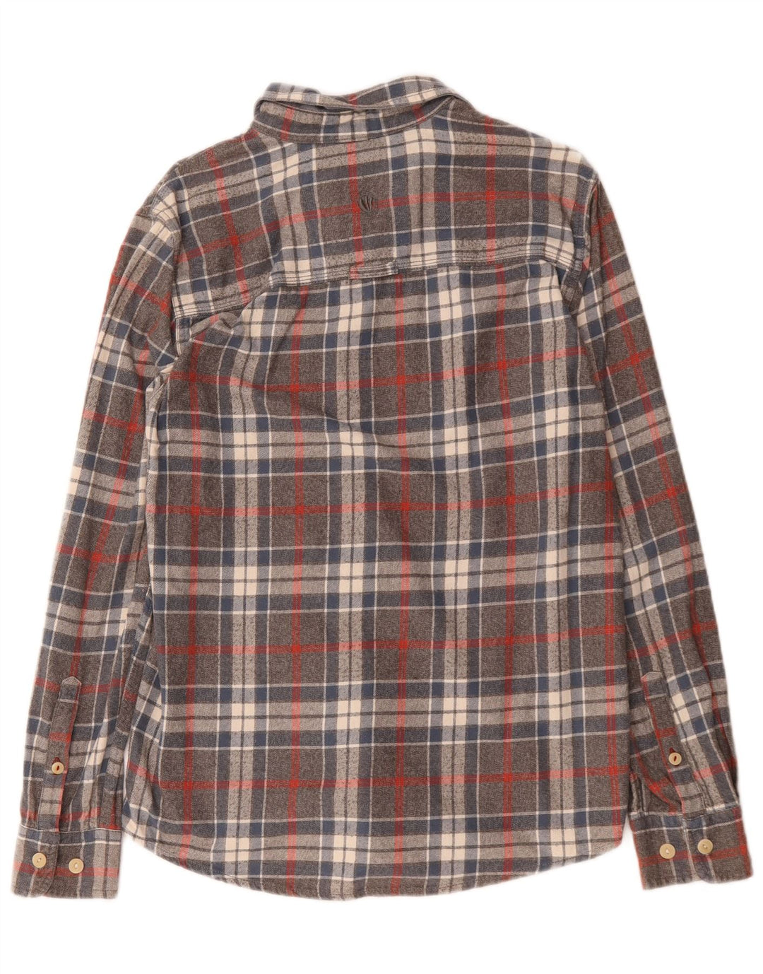 Camicia in flanella da uomo Fat Face piccola in cotone scozzese grigio