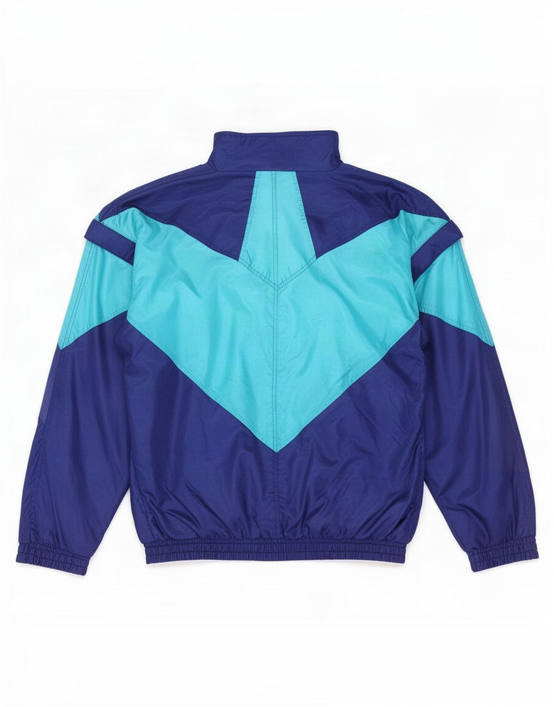 Giacca da ginnastica vintage da uomo in poliammide color block medio blu navy