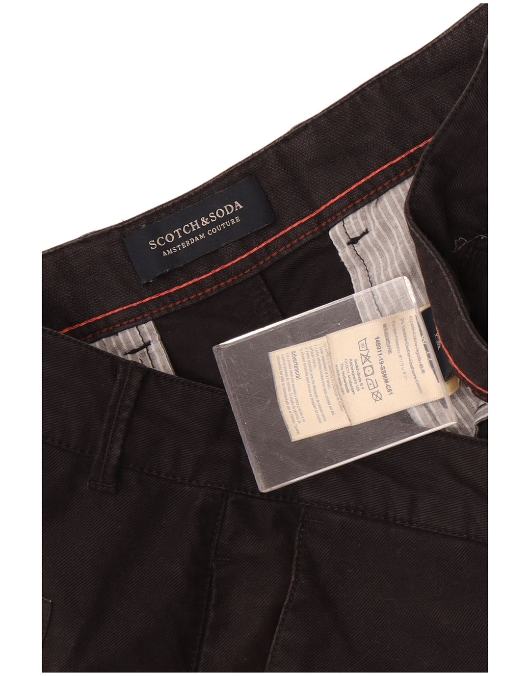 Pantaloncini chino da uomo Scotch & Soda W32 grandi in cotone nero