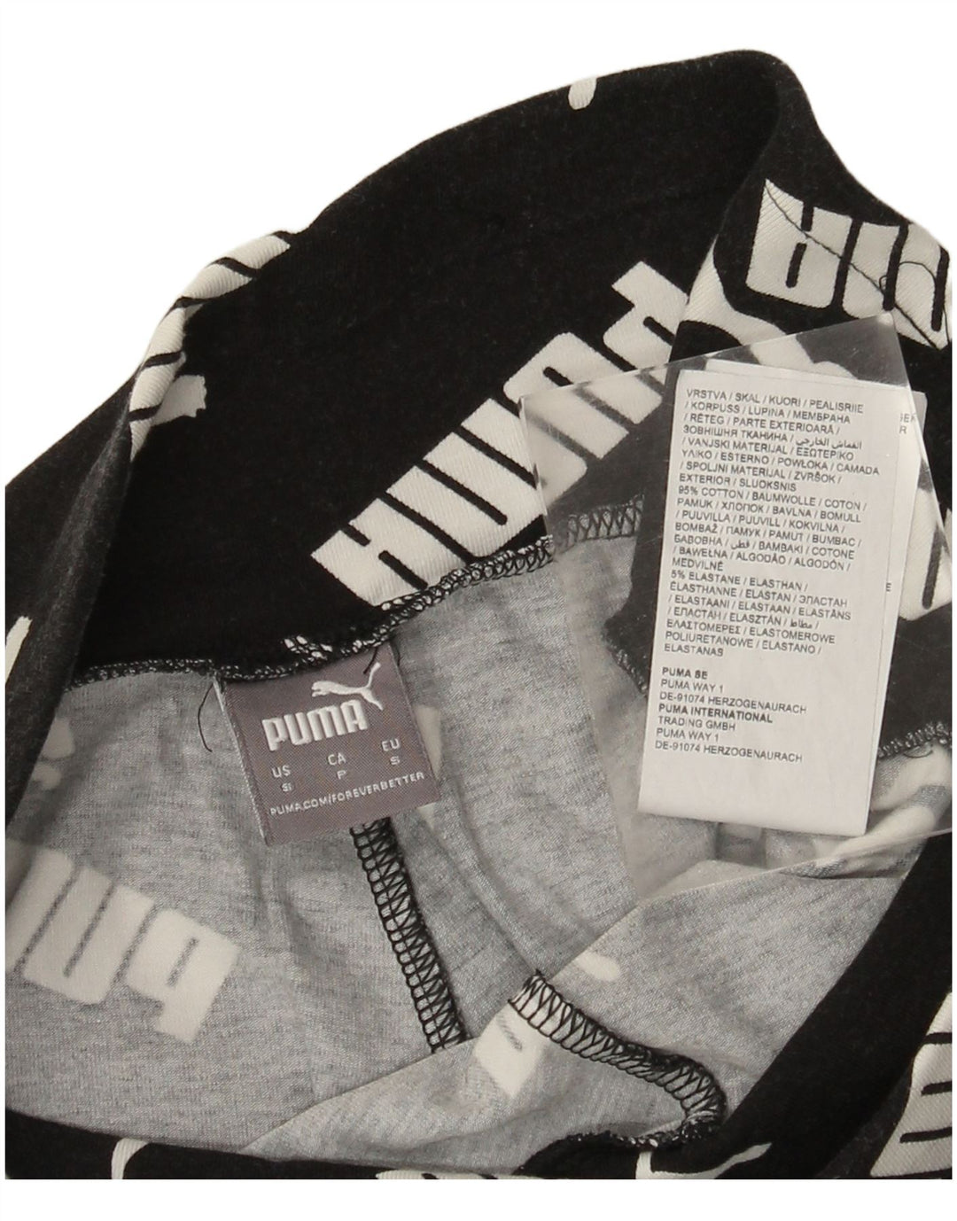 Leggings grafici da donna Puma UK 10 piccoli cotone nero