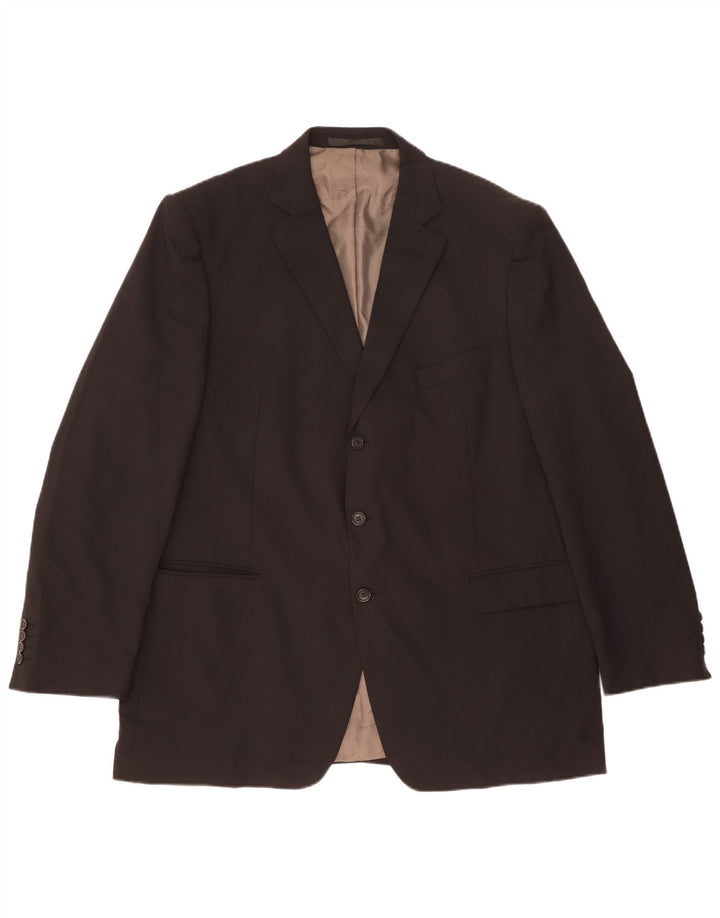 Giacca blazer a 3 bottoni da uomo Marks & Spencer UK 46 XL poliestere nero