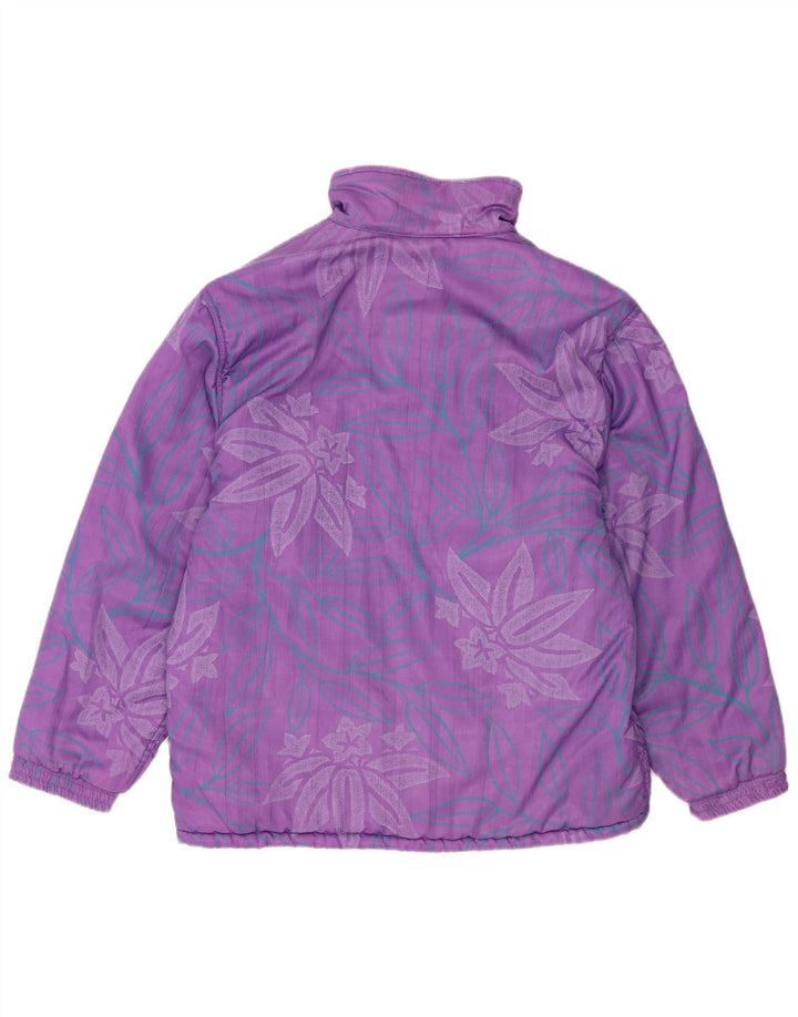 Giacca reversibile oversize da donna Belfe UK 14 grande viola floreale