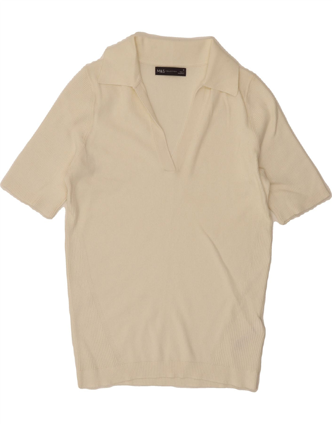 MARKS & SPENCER Womens Polo Neck Jumper Sweater UK 12 Medium Off White Vintage Marks & Spencer and Second-Hand Marks & Spencer from Messina Hembry 
