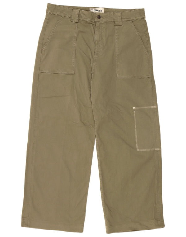 FAT FACE Pantaloni cargo da donna a gamba larga UK 16 Large W36 L29 Cotone kaki
