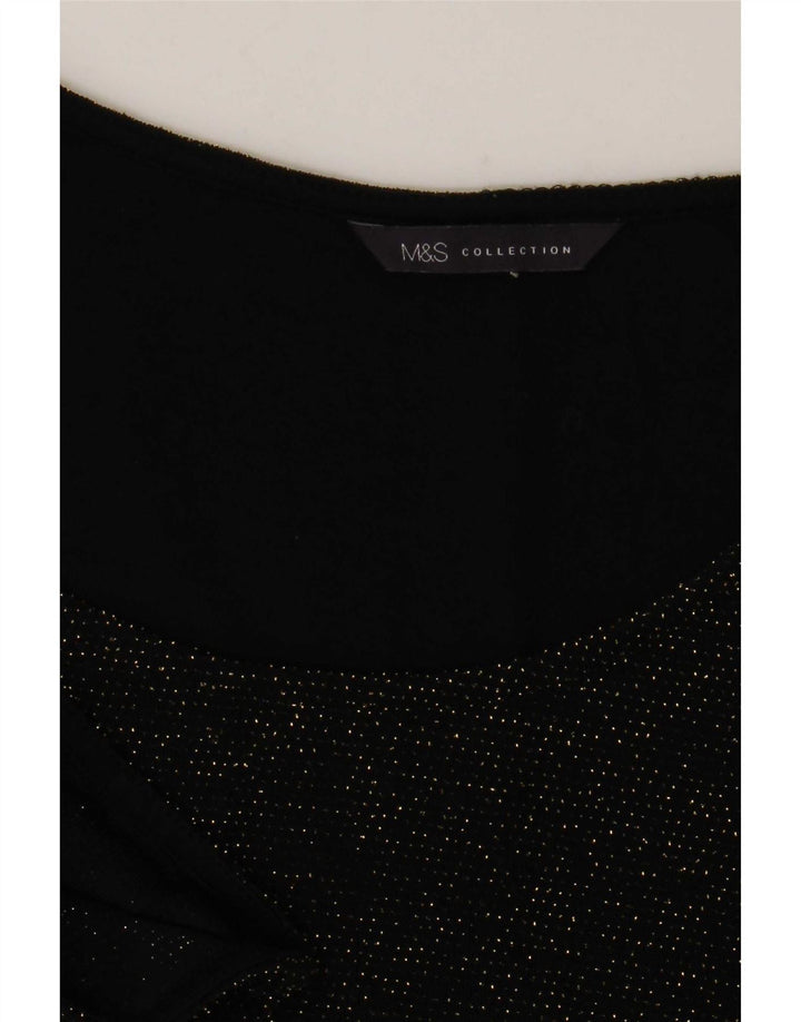 Top tunica da donna Marks & Spencer UK 14 medio nero screziato