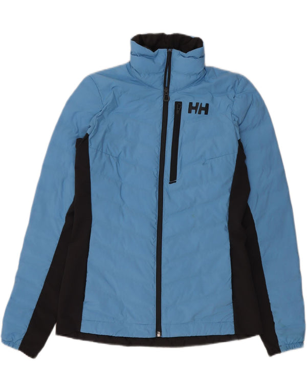 Giacca imbottita da donna Helly Hansen UK 10 Small Blu Colourblock Poliestere