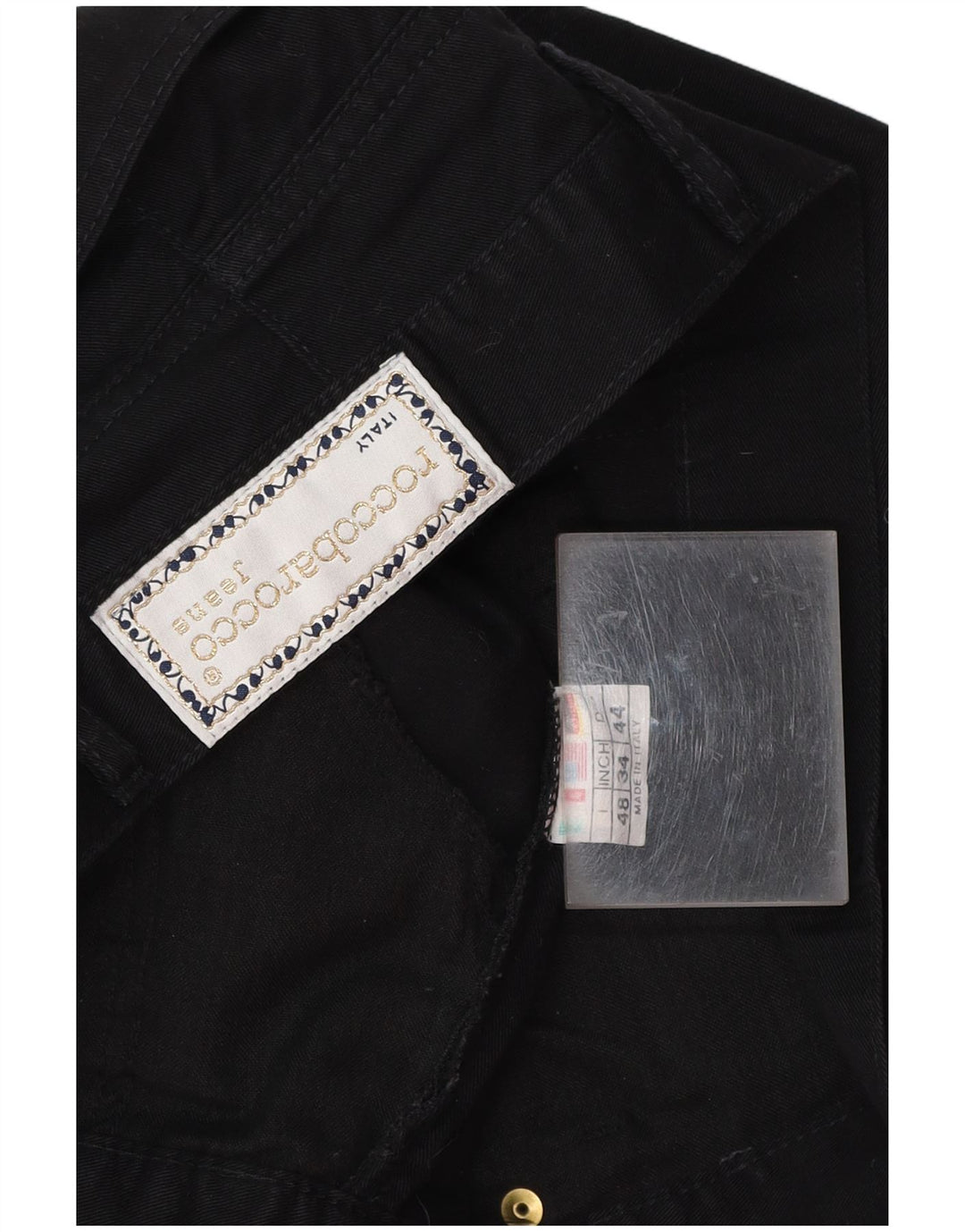 Jeans cropped slim da donna ROCCOBAROCCO IT 48 XL W34 L25 Cotone nero