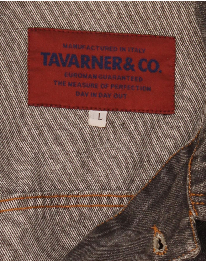 Giacca di jeans da uomo Tavarner UK 40 grande grigia