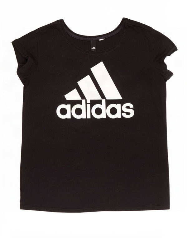 Maglietta grafica da donna Adidas Top UK 16 grande nera