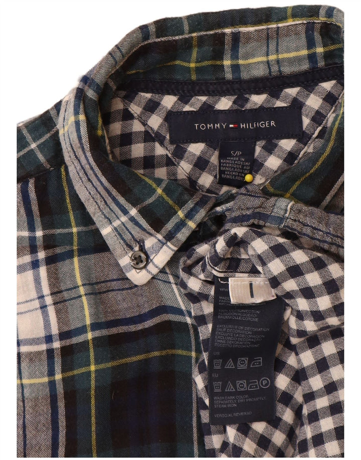 Tommy Hilfiger Camicia da uomo in flanella di cotone scozzese piccolo multicolore