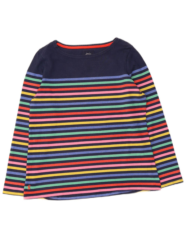 Joules Top da donna a maniche lunghe UK 14 Grande cotone a righe multicolori