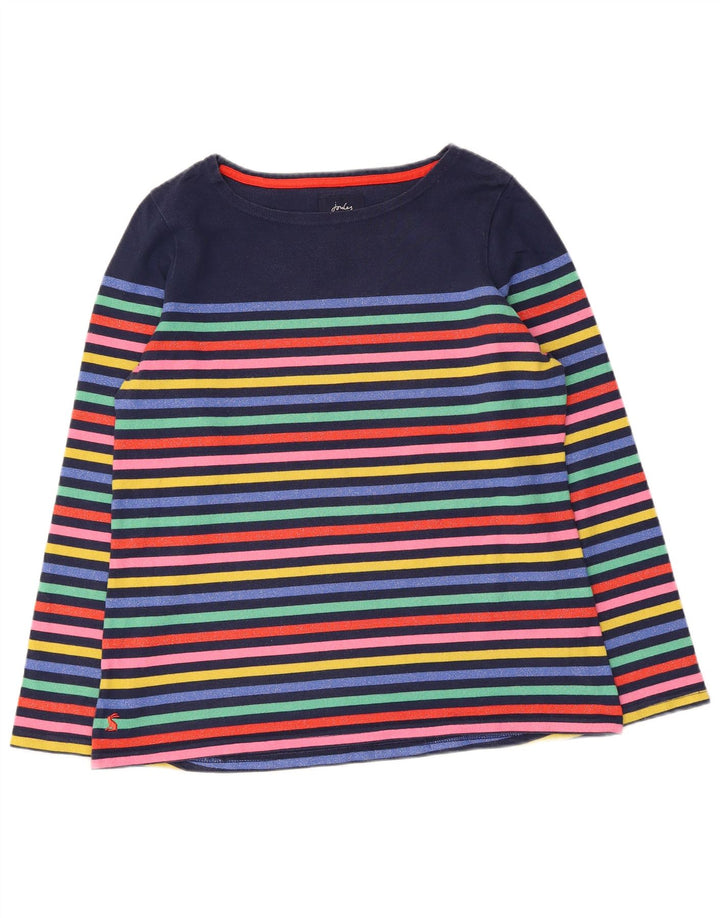 Joules Top da donna a maniche lunghe UK 14 Grande cotone a righe multicolori