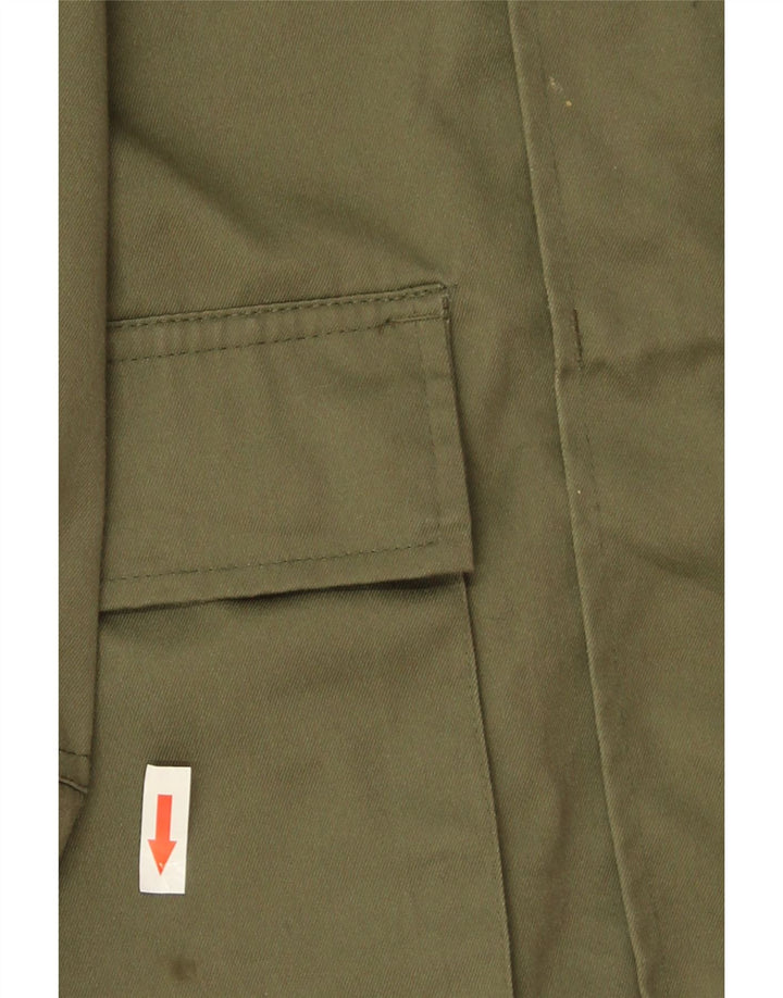 Giacca utilitaria vintage da uomo UK 40 grande poliestere kaki