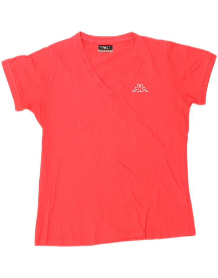 Maglietta Kappa da donna Top UK 14 grande rossa in cotone