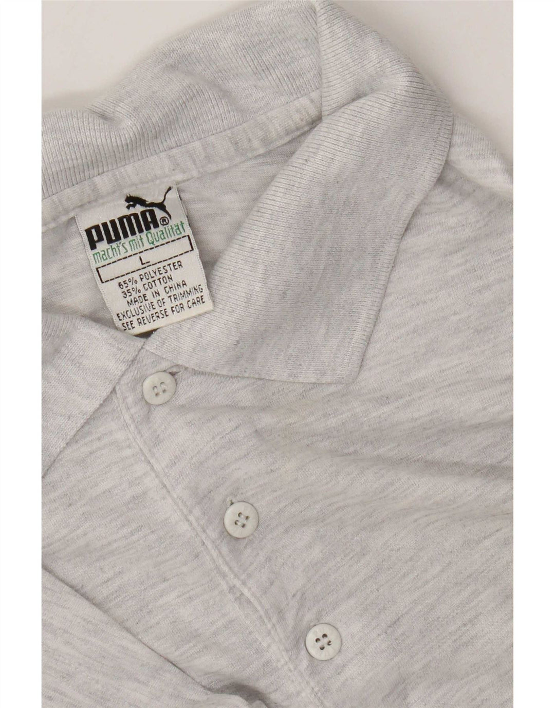 Polo da uomo Puma Large in poliestere chiazzato grigio