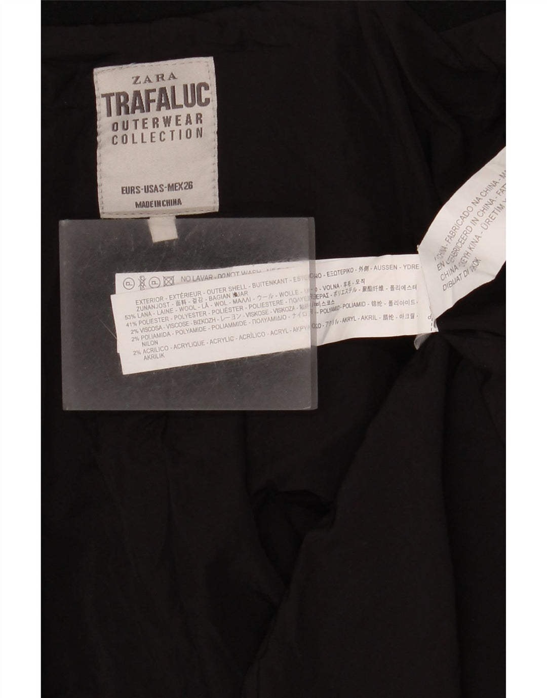 Soprabito Zara da donna UK 10 piccolo in lana nera
