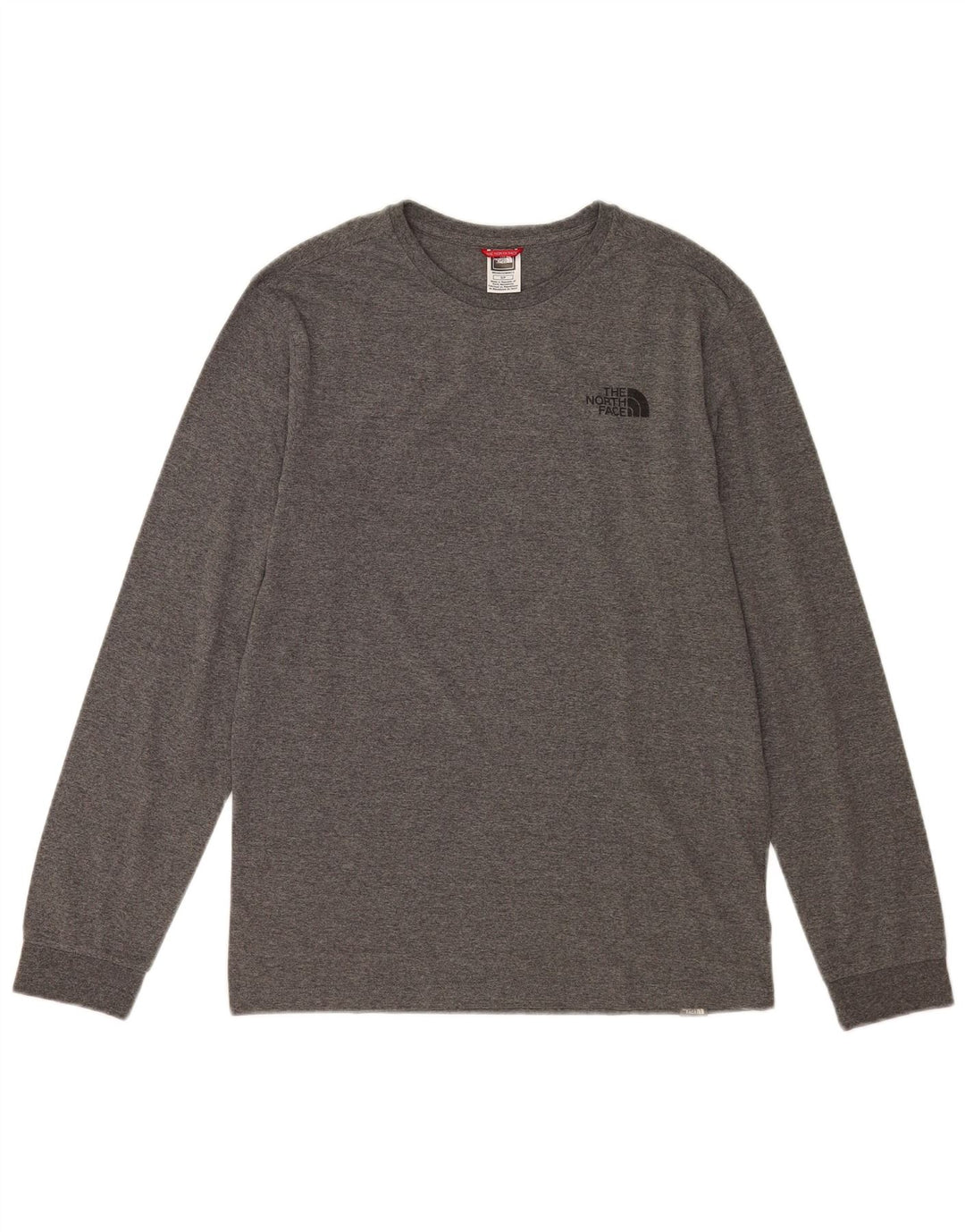 The North Face Maglia da uomo a manica lunga piccola in cotone chiazzato grigio