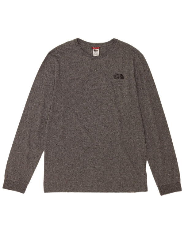 The North Face Maglia da uomo a manica lunga piccola in cotone chiazzato grigio
