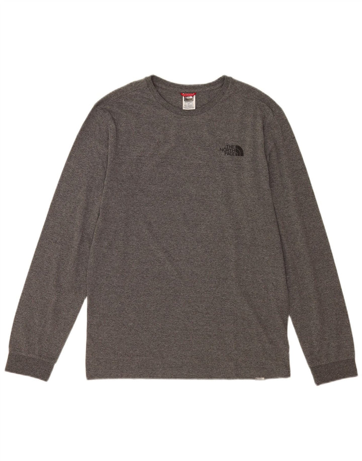 The North Face Maglia da uomo a manica lunga piccola in cotone chiazzato grigio