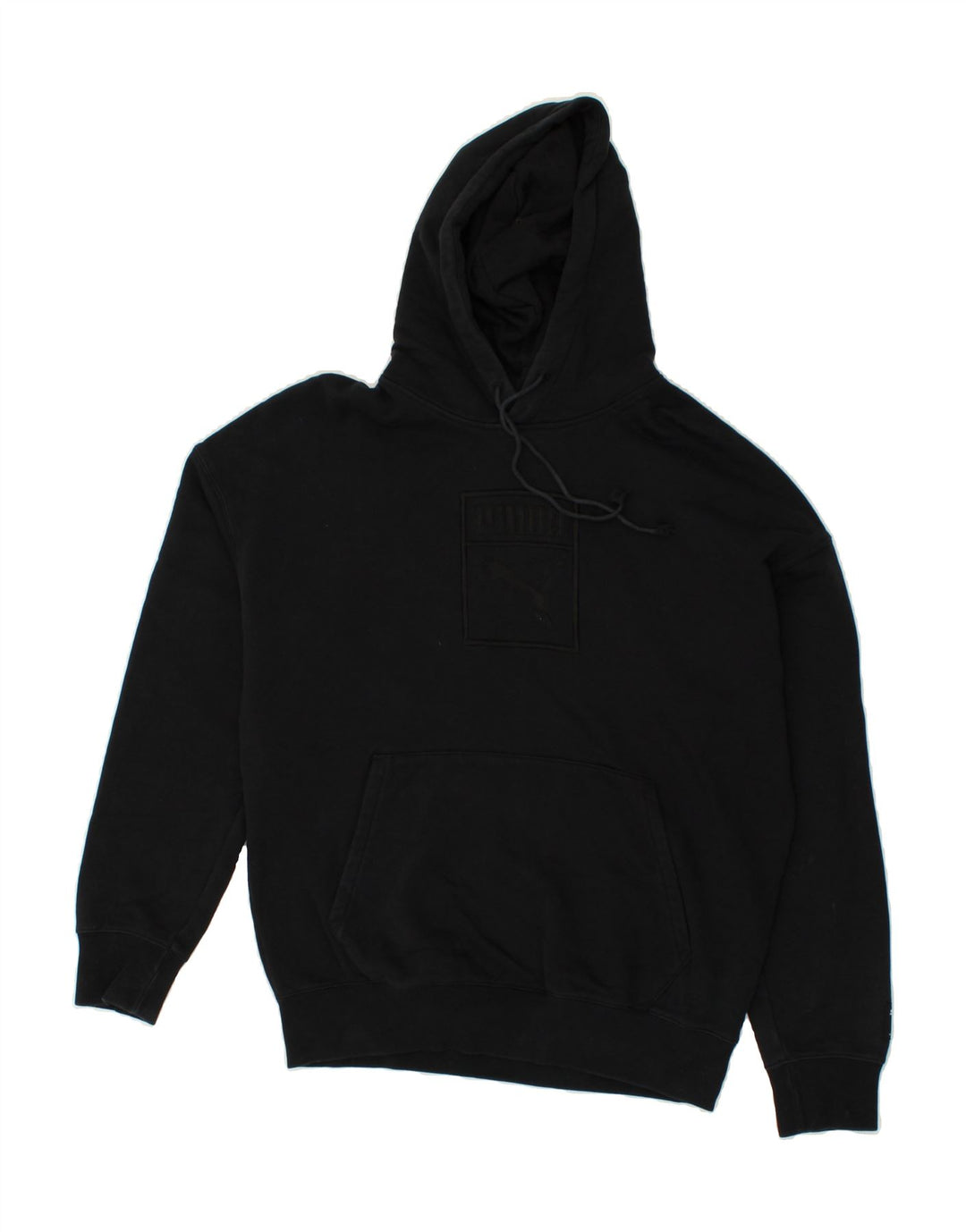 PUMA Mens Graphic Hoodie Jumper Small Black Cotton Vintage Puma and Second-Hand Puma from Messina Hembry 