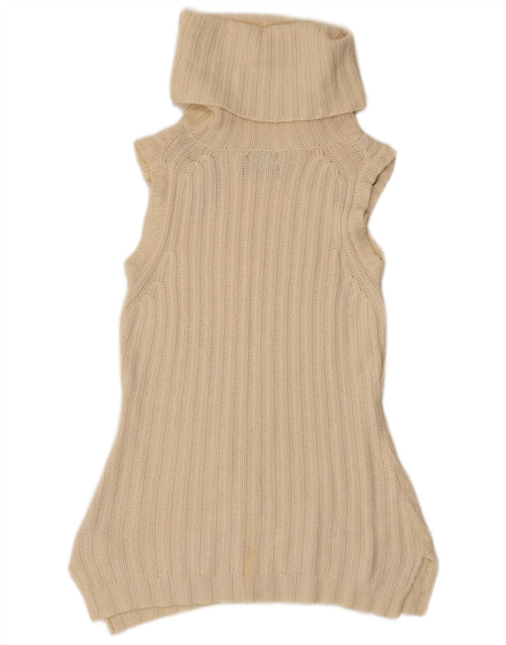 Massimo Dutti Maglione da donna senza maniche con collo alto UK 12 Beige medio