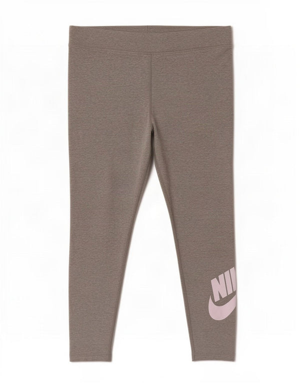 Nike Womens Graphic Capri Leggings UK 18 XL Grey Flecked Cotton