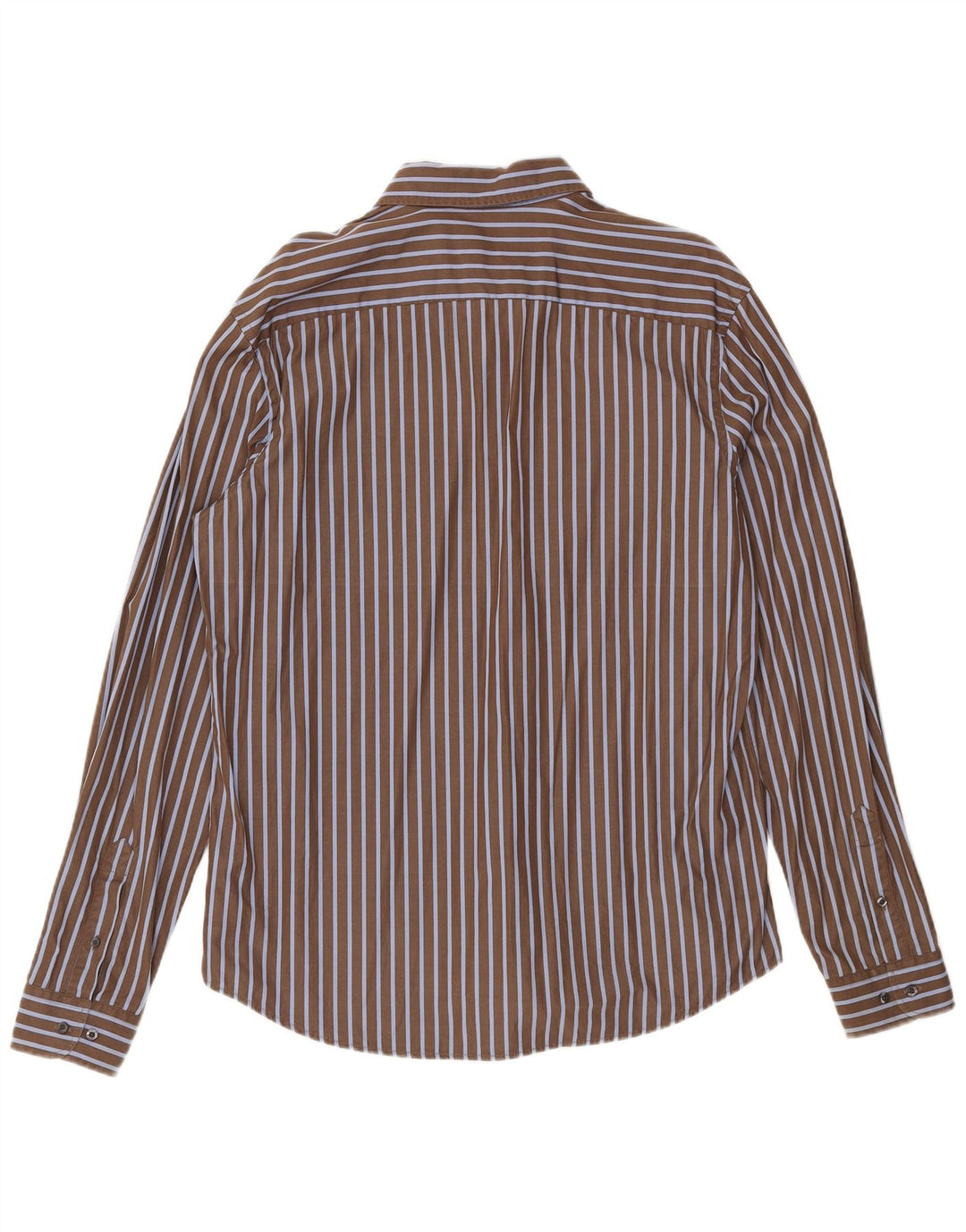 Camicia da uomo Lacoste taglia 43 grande cotone gessato marrone