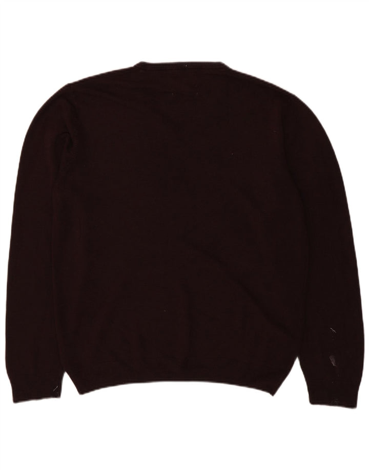 Maglione da uomo con scollo a V Marks & Spencer grande in acrilico marrone